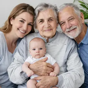 Illustration of a family moment after memory recovery.