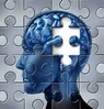 Illustration of a brain missing a piece, like a jigsaw puzzle.